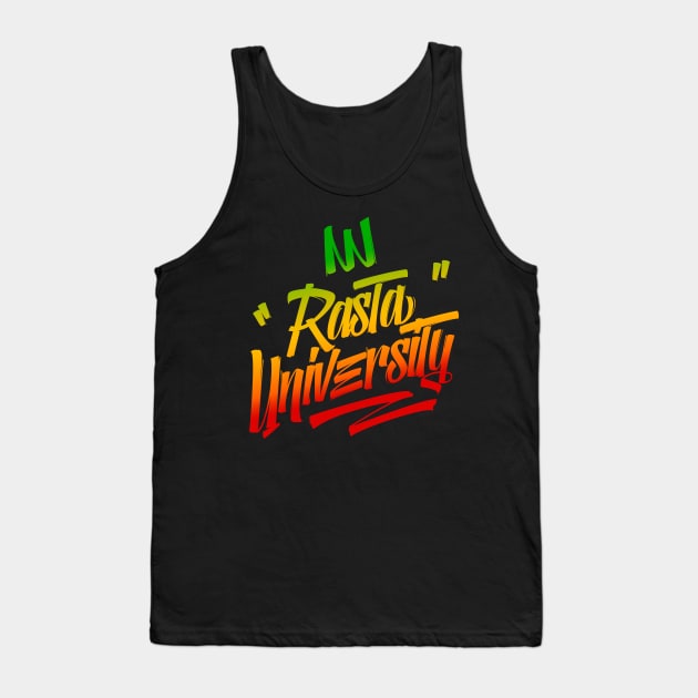 Rasta University Graffiti Tag Style Rasta Colors Reggae Tank Top by rastauniversity